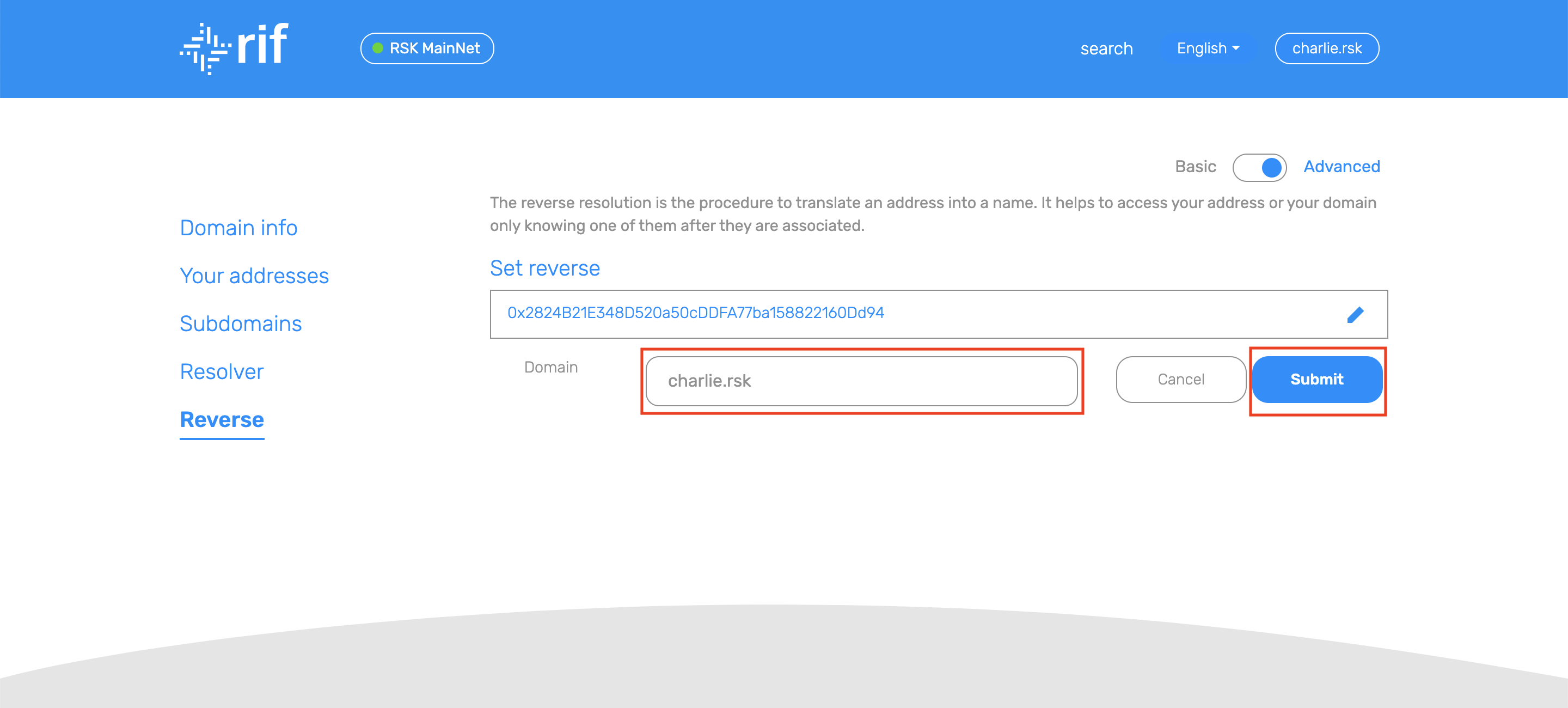 advanced operations - Change domain